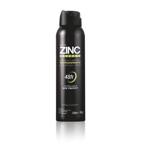 Zinc Energy Desodorante Aerossol Antitranspirante Masculino 48h 150 ml