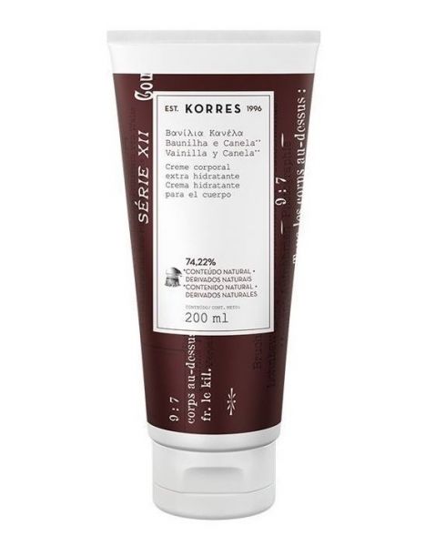 Baunilha e Canela Creme Corporal  Extra Hidratante. 200 ml