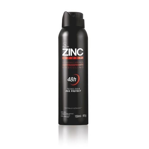 Zinc Sport Desodorante Aerossol Antitranspirante Masculino 48h 150 ml