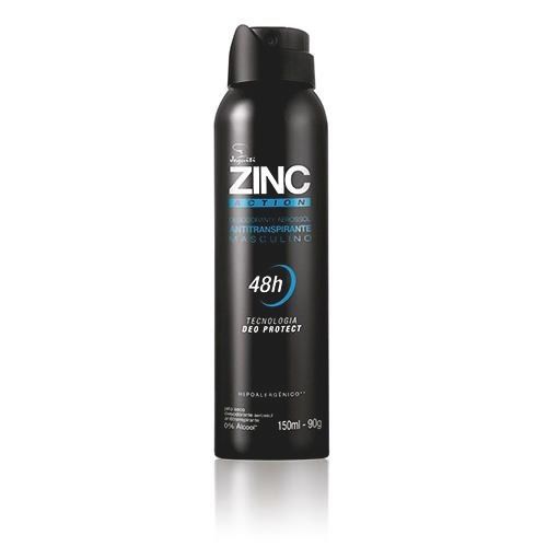 Zinc Action Desodorante Aerossol Antitranspirante Masculino 48h 150 ml